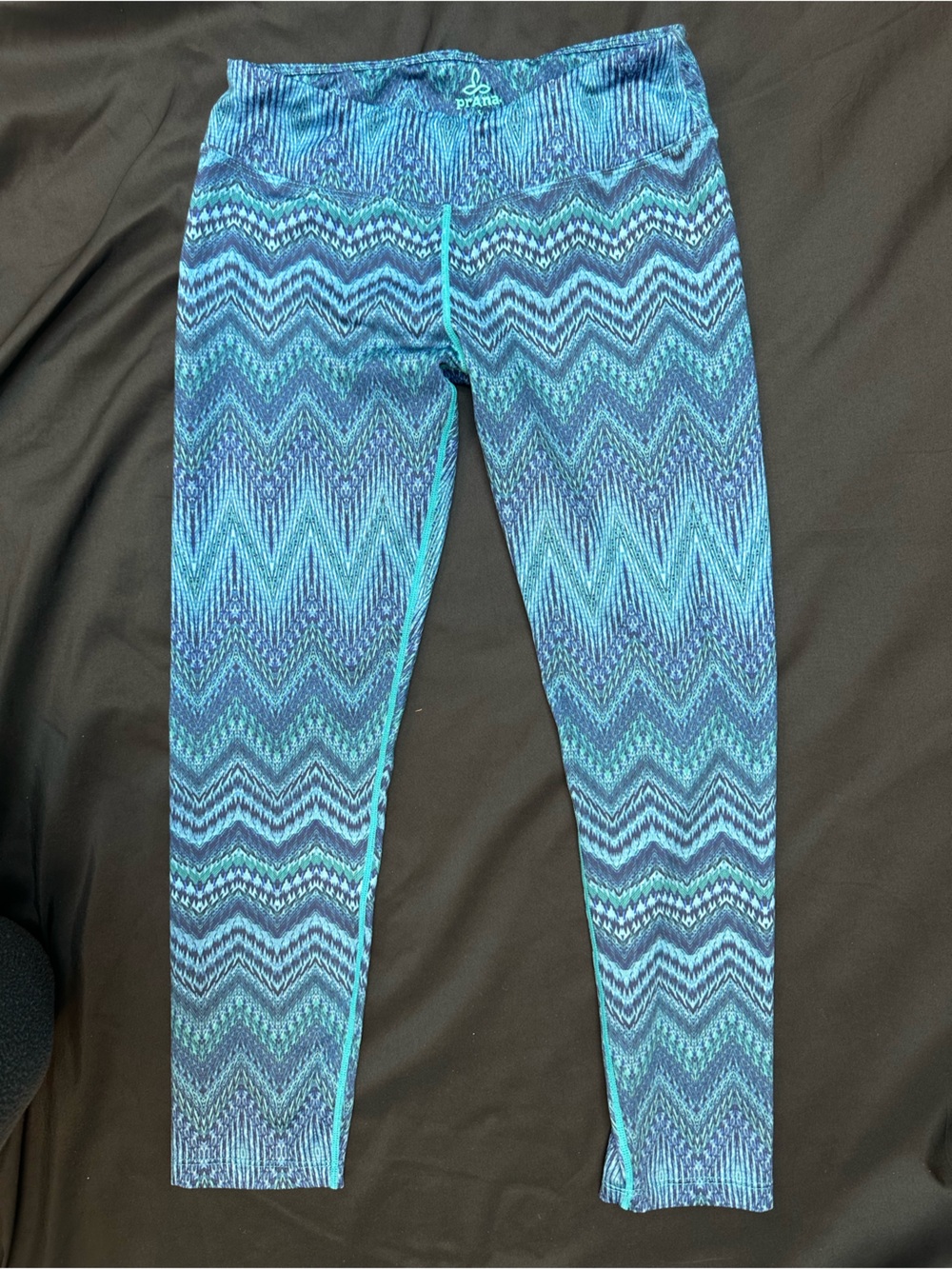 Prana Blue Teal Zigzag Leggings S